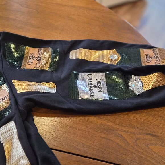 Black Scattered Champagne Bottle Sweatshirt - Picture 4 of 5